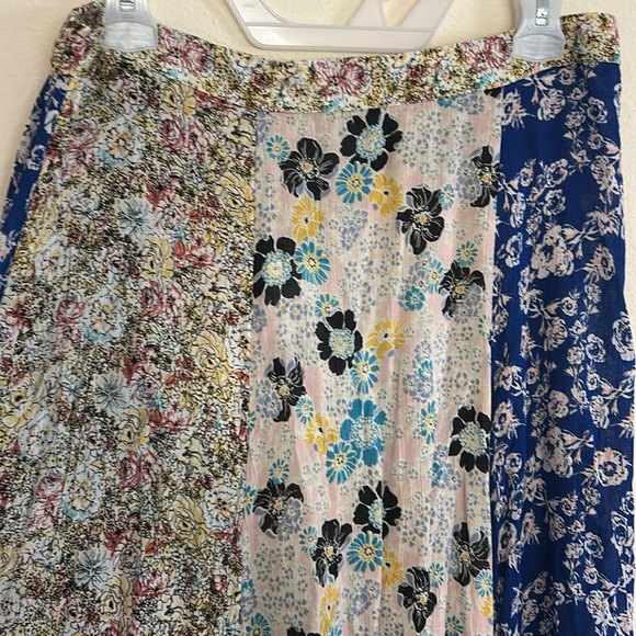 Free People Cherish boho floral patchwork viscose Maxi Skirt large - Picture 3 of 12